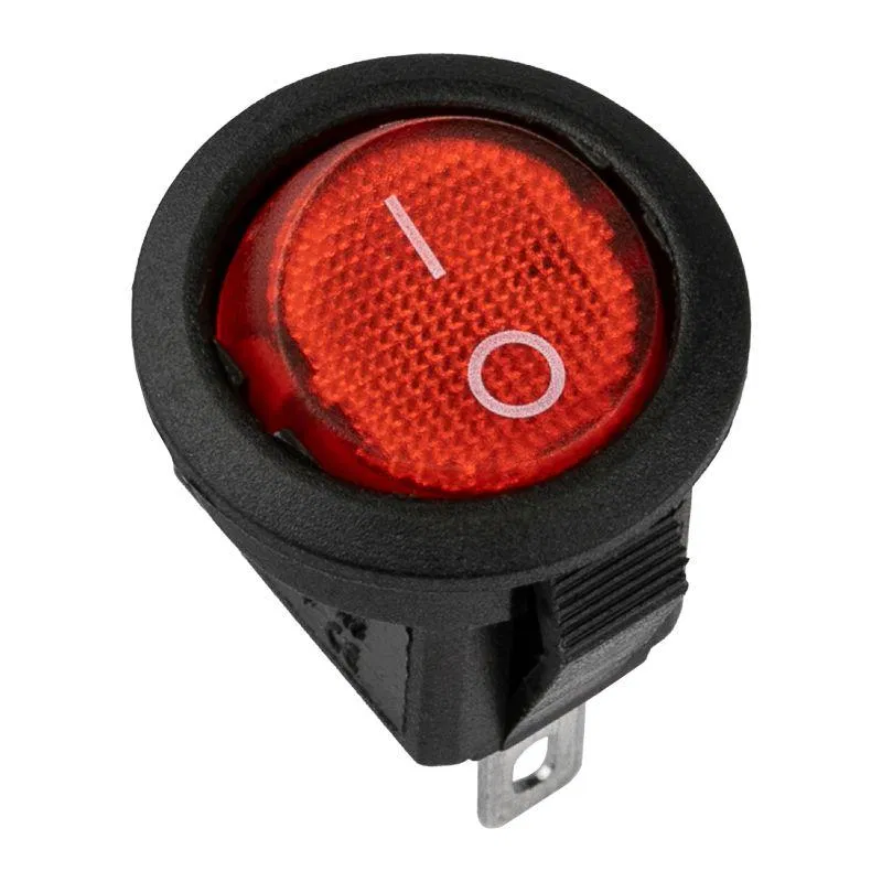 Round key switch 250V 3A (3c) ON-OFF red illuminated Micro (RWB-106 SC-214) (ind. pack.) Rexant 36-2530-1