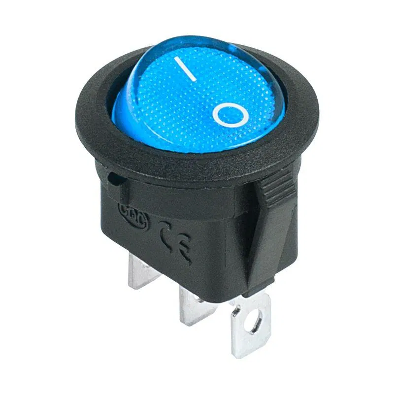 圆形按钮开关 12V 20A (3s) ON-OFF 蓝色带背光 (RWB-214) Rexant 36-2586