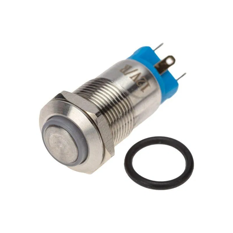 Vandal-proof button d12 12V non-fix. (2s) OFF-(ON) red Rexant 36-3210
