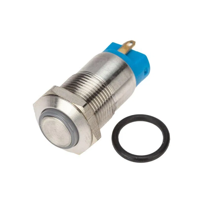 Vandal-proof button d12 12V Non-Fix (2s) OFF-(ON) blue (A-12-C2) Rexant 36-3211