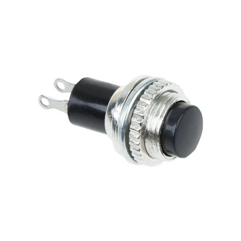Metal push button switch 220V 2A (2c) OFF-(ON) d10.2 black Mini (RWD-213) Rexant 36-3330