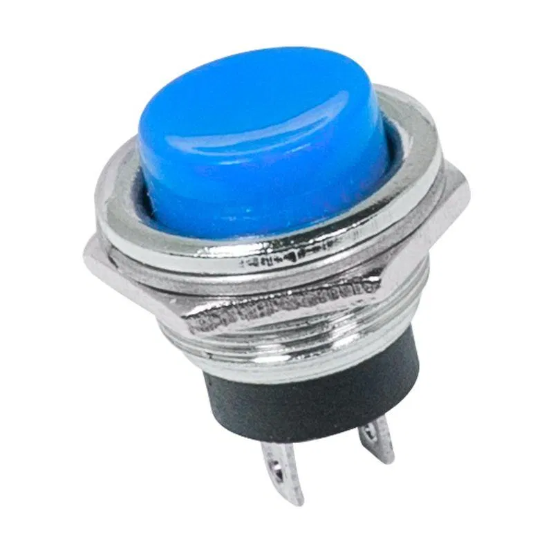 按钮开关 220V 2A (2c) ON-OFF d16.2 (RWD-306) 金属 蓝色 Rexant 36-3352
