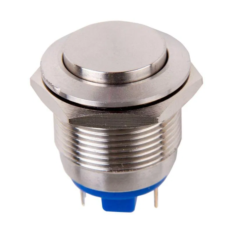 Vandal-proof button d19 B/Fix (2s) OFF-(ON) convex (PBS-28B-4) Rexant 36-3412