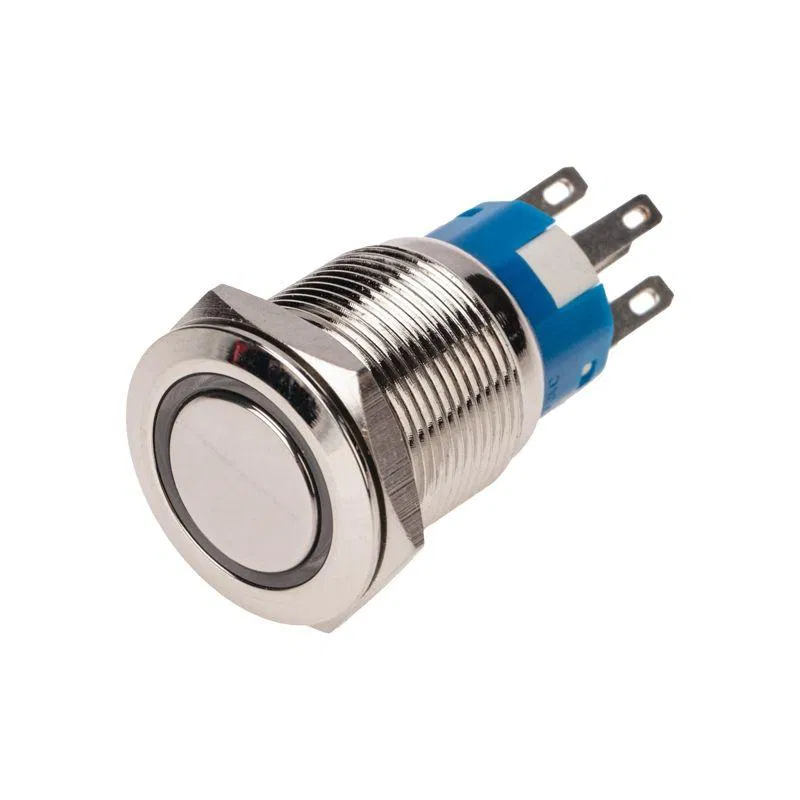 Vandal-proof button d19 12V Fix (5s) ON-OFF/OFF-ON backlit/red Rexant 36-3420