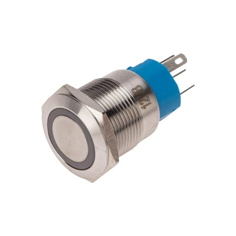 Vandal-proof button d19 12V Fix (5s) ON-OFF/OFF-ON backlit/blue Rexant 36-3421