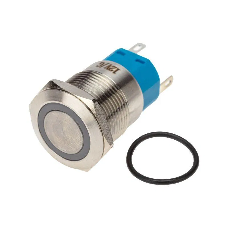 Vandal-proof button d19 12V Fix (5s) ON-OFF/OFF-ON backlit/green Rexant 36-3423