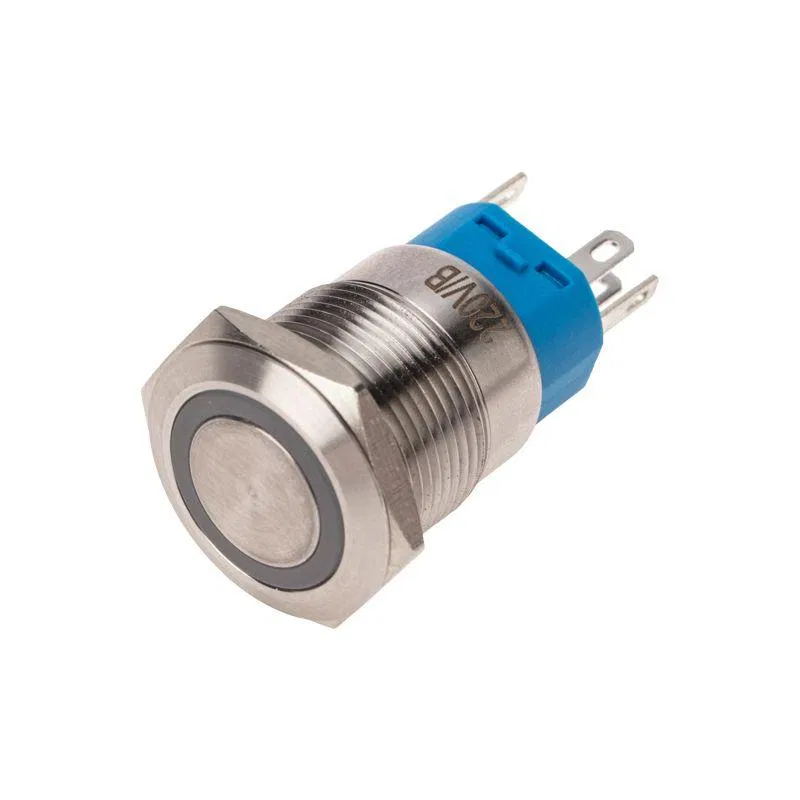 Vandal-proof button O19 250V Fix (5s) ON-OFF/OFF-ON blue backlit Rexant 36-3441