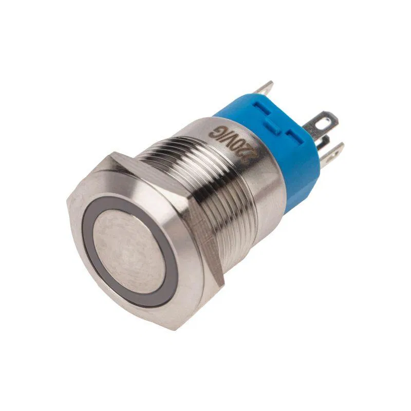 Vandal-proof button d19 250V Fix (5s) ON-OFF/OFF-ON backlit/green Rexant 36-3443