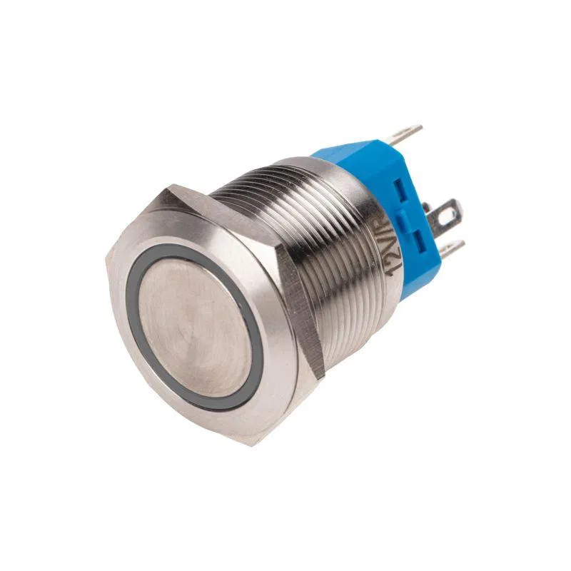 Vandal-proof button d22 12V non-fix. (6s) OFF-(ON)/ON-(OFF) backlight/red Rexant 36-3510