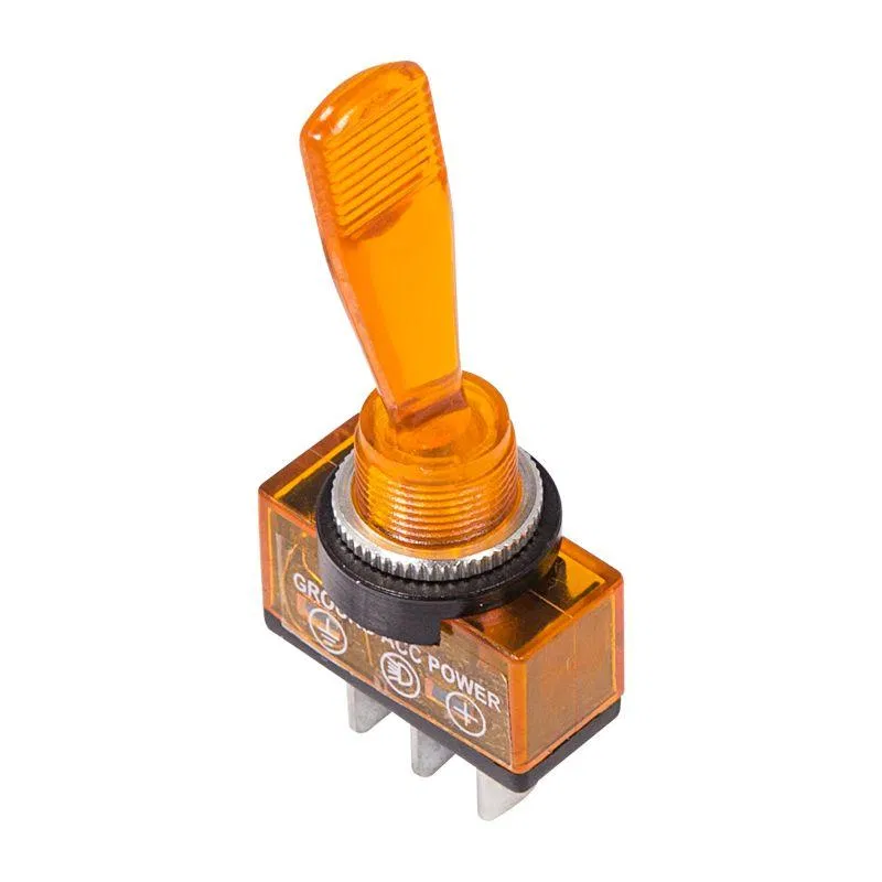 Toggle Switch 12V 20A (3s) ON-OFF 1p with yellow backlight (ASW-13D) Rexant 36-4372