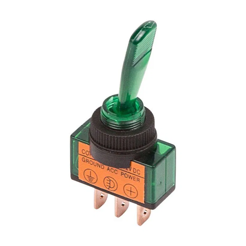 Toggle Switch 12V 20A (3s) ON-OFF 1p with green illumination (ASW-13D) Rexant 36-4373