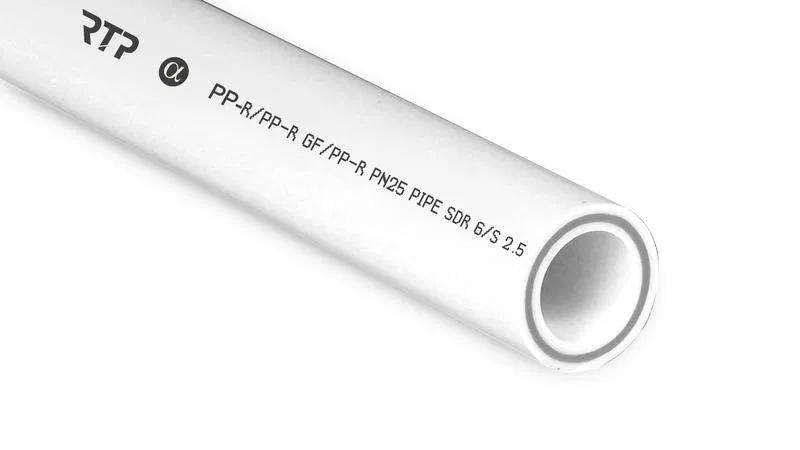 Труба PPR 50х8.3 PN25 стекловолокно бел. (дл.4м) RTP 10355