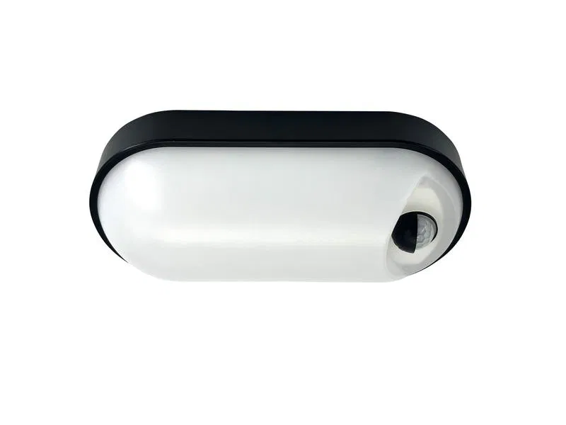 Светильник светодиодный WP 15 C 12W OP 840 W10L22 BK MDM 220х106х60мм 12Вт 4000К IP65 ЖКХ овал. пылевлагозащ. с датчиком движения черн. Русский Свет 15071524502