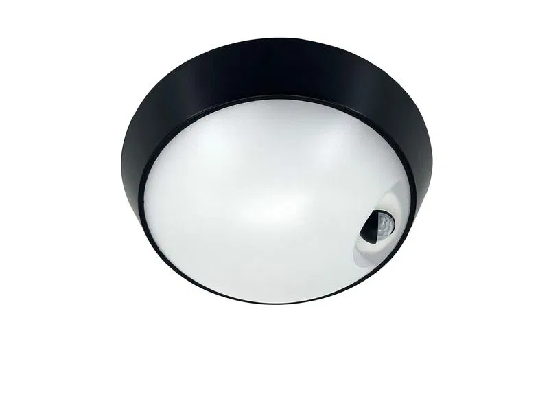 Светильник светодиодный WP 15 C 18W OP 840 D220 BK MDM 220х80мм 18Вт 4000К IP65 ЖКХ круглый пылевлагозащ. с датчиком движения черн. Русский Свет 15071524506