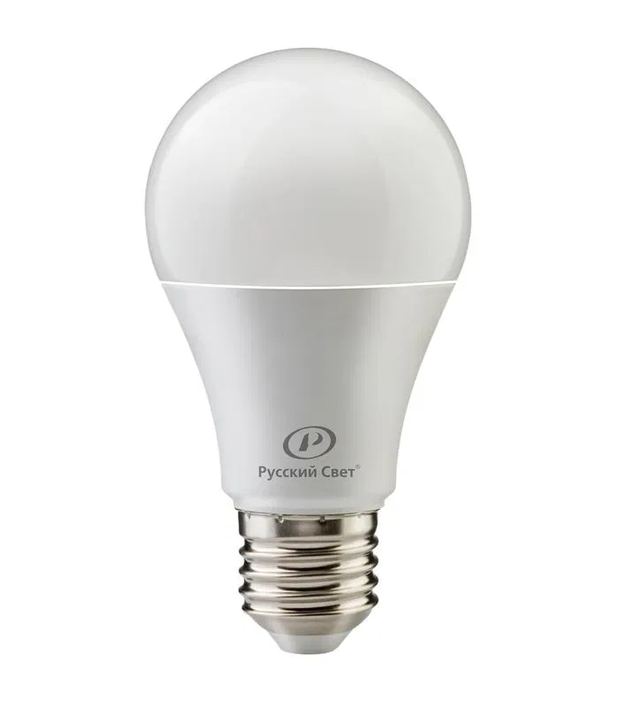 Лампа светодиодная RS LED A60 E27 10W 220-240V 10Вт грушевидная 6500К E27 1000лм 220-240В Ra90 Русский Свет 20010345115