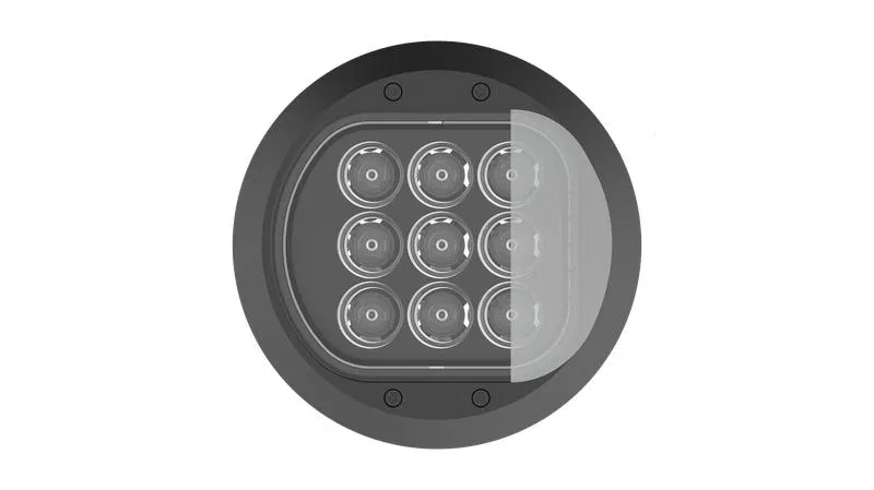 Светильник светодиодный AGR2 01 R 25W 80D B D140 BK 140х115мм 25Вт IP67 голуб. свет архитектурный черн. Русский Свет 29210125029