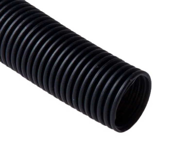 Труба гофрированная ПНД сверхтяжелая d32мм с протяжкой черн. (уп.25м) Ruvinil 23221