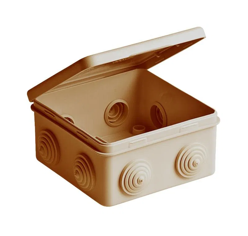 Distribution box OP 100x100x50mm 8 inputs flip lid IP54 orange Ruvinil 67045НГ