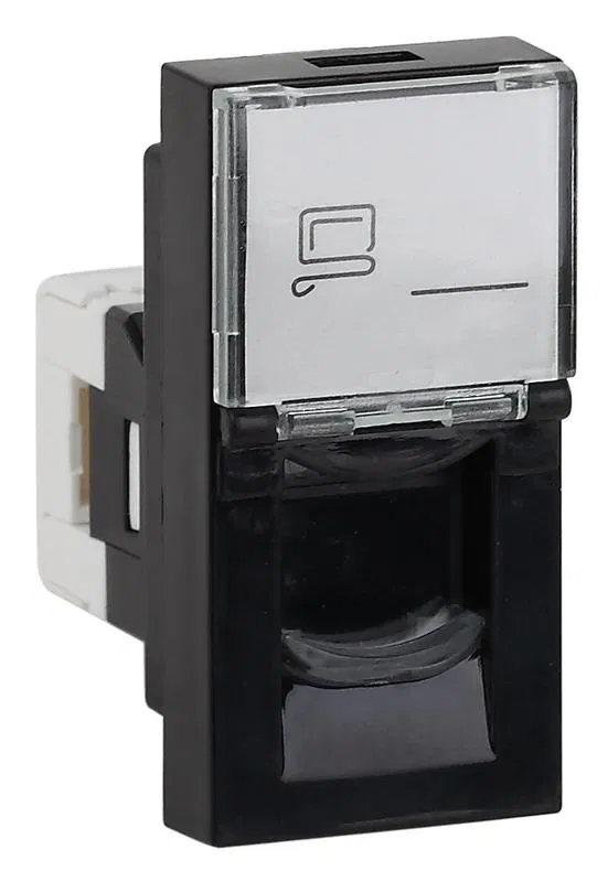 Розетка модульная компьютерная RJ-45 45х22.5мм черн. Ruvinil АДЛ 13-902-Ч