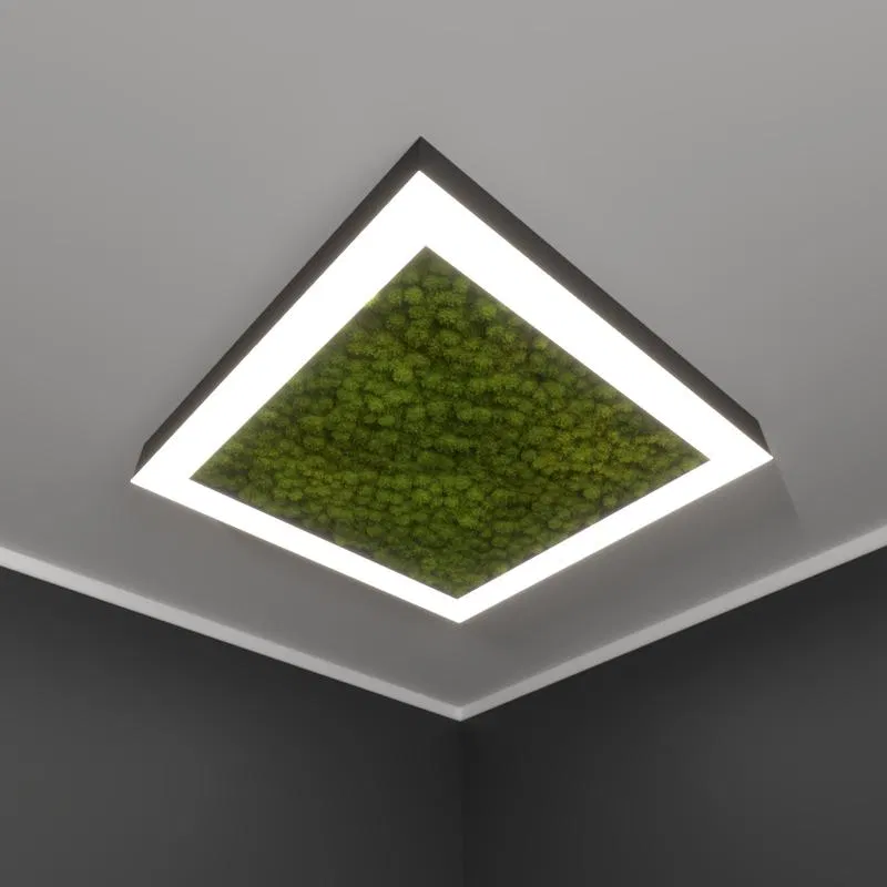 Светильник светодиодный RVE-LBX-MOSS-HOLE-BOX-500-N 48Вт 4000К 500х500х100мм накладной шир. рассеив.=80мм бел. RVElektro RVE00001624