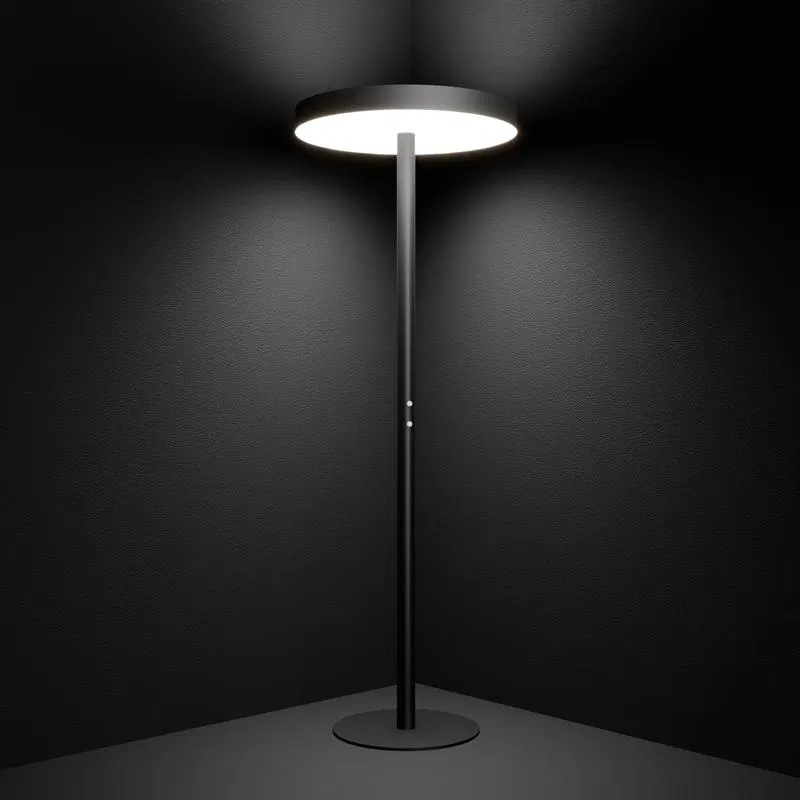 Светильник светодиодный RVE-LBX-CIELO-UPDOWN-2150х600-T-DIM 84Вт 4000К 600х600х80мм торшер круг напольный стойка 2060х400мм DALI черн. RVElektro RVE00003331