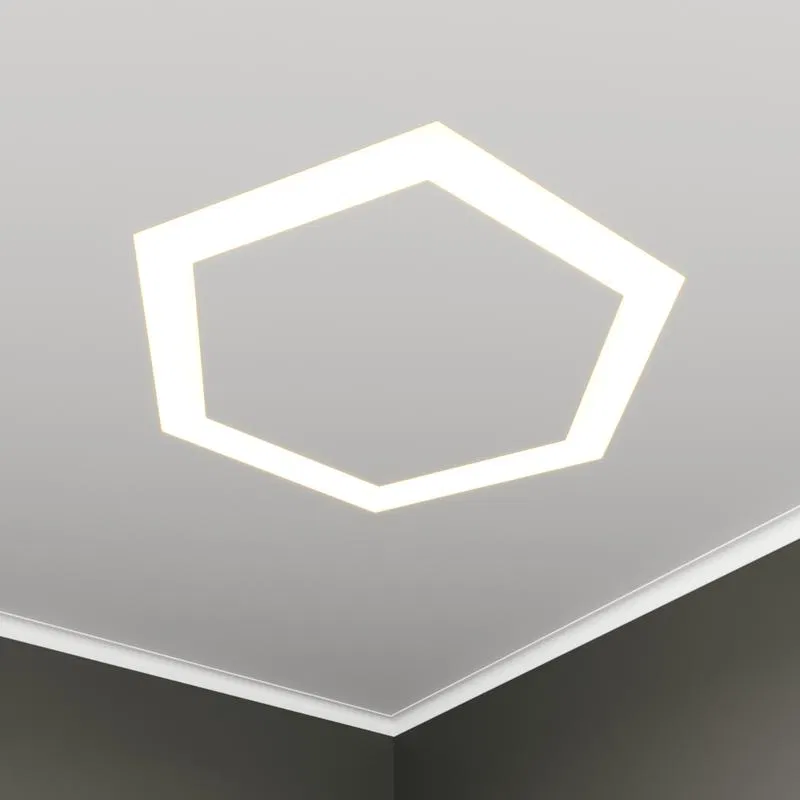 Светильник светодиодный RVE-LBX-HOLE-HEXA-1046-VG 77Вт 4000К 1046х912х110мм S80мм шестиугольник с отверст. встраив. под шпаклевку бел. RVElektro RVE00003454