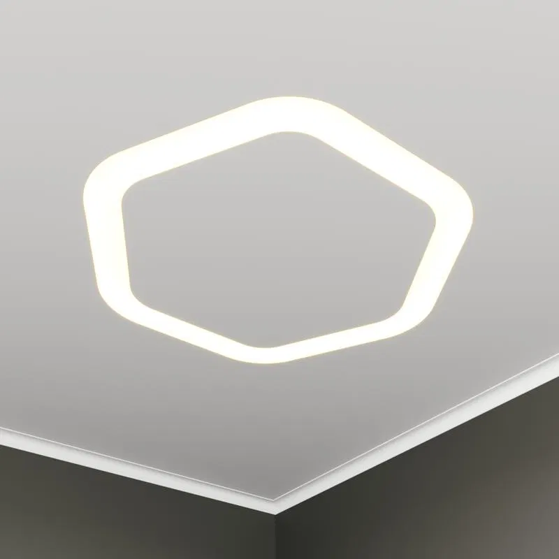 Светильник светодиодный RVE-LBX-HOLE-HEXA-SOFT-2046-VG 164Вт 4000К 2046х1885х110мм S80мм шестиугольник закругл. с отверст. встраив. под шпаклевку бел. RVElektro RVE00003473