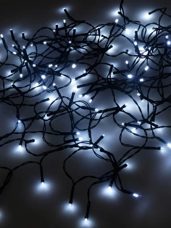 Гирлянда светодиодная "Нить" LD200-GW-BO 20м 200LED бел. уличная 8 режимов элементы питания 3хAA SHLights 4690601045454