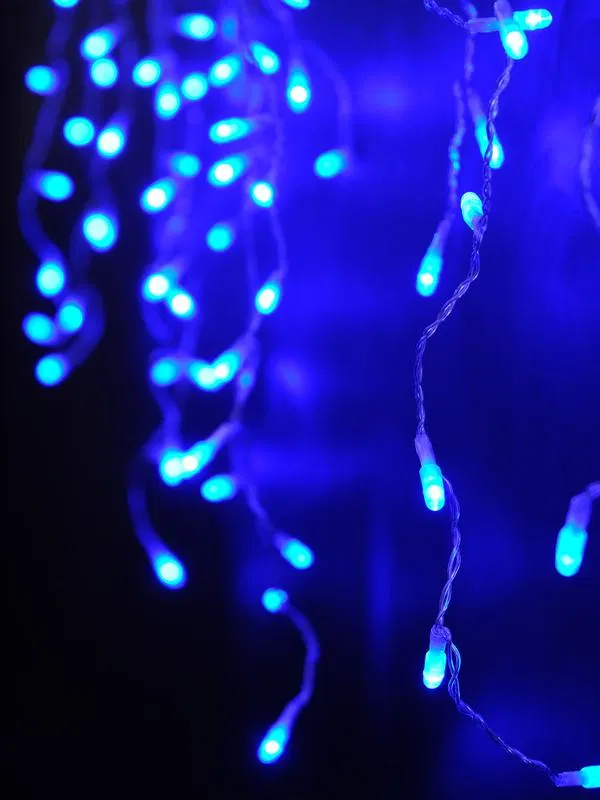 "Bakhroma" Garland OIC080B-C-E-31V 80 blue LEDs 2x0.5m 20 strands 16/48/40/24cm with controller connectable up to 10pcs outdoor SHLights 4690601049797