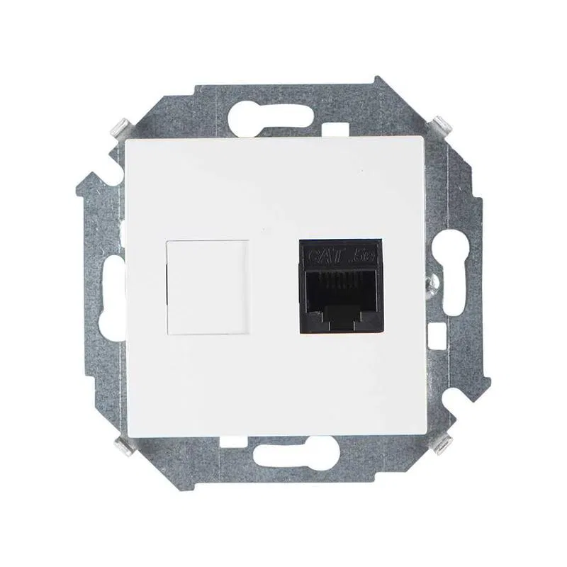 Розетка компьютерная Simon 15 RJ45 кат.5E AMP механизм бел. Simon 1591551-030