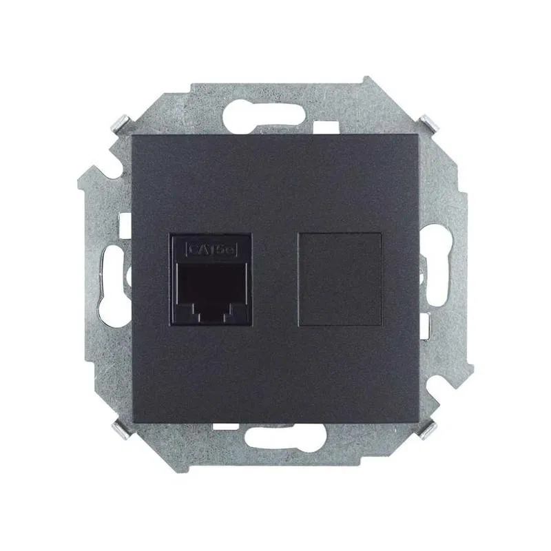 RJ45 计算机插座 Cat.5E AMP 石墨色 Simon 1591551-038