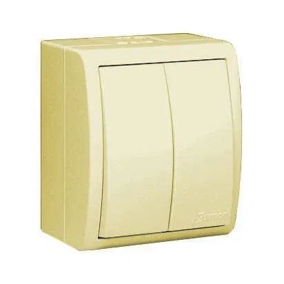 Выключатель 2-кл. ОП Simon 15 Aqua 10А IP54 винтов. зажим сл. кость Simon 1594398-031