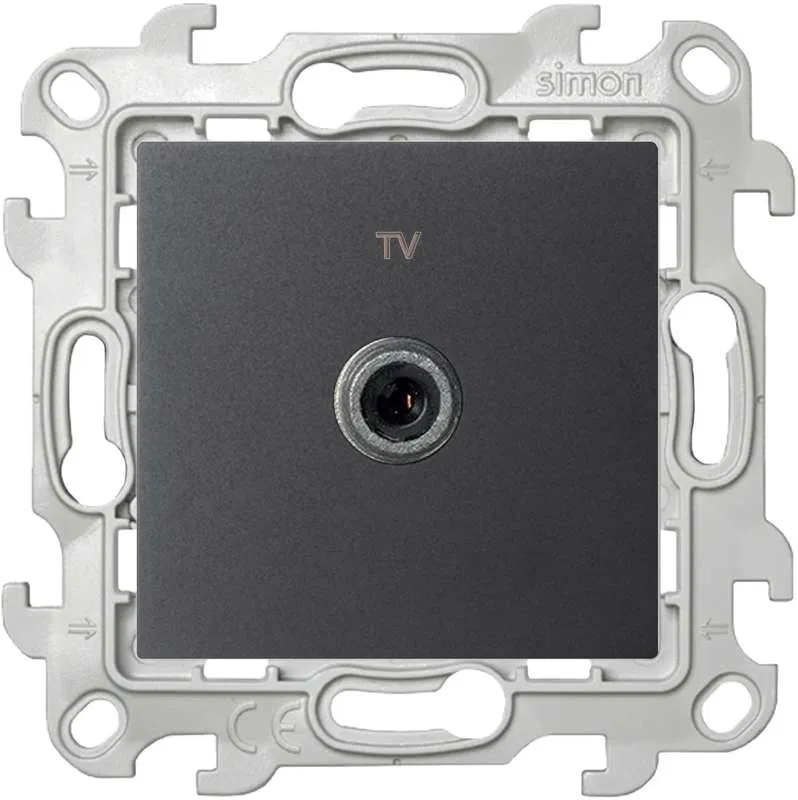 电视直通插座 TV СП Simon 24 IP20 模块 石墨色 Simon 2410475-038