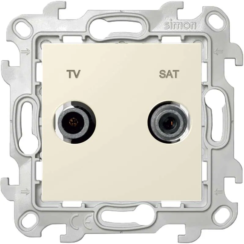 TV/SAT pass-through socket Simon 24 IP20 mechanism ivory Simon 2410485-031