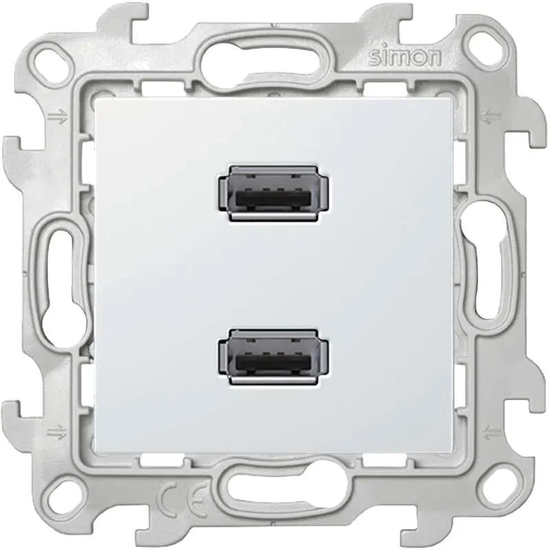 USB Socket 2-port Simon 24 IP20 connector mechanism white Simon 2411090-030