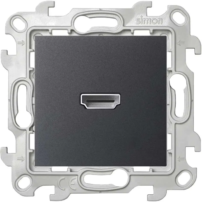 HDMI 1.4 插座 1孔 Simon 24 IP20 连接器 模块 石墨色 Simon 2411094-038