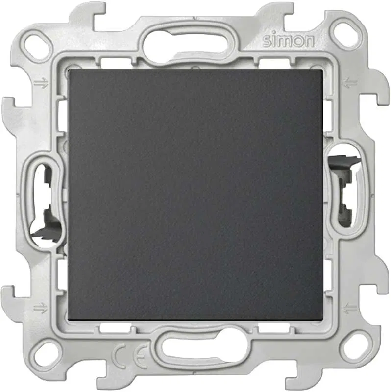 Pushbutton switch 1-way 1p 2mod. SP Simon 24 10A IP20 Push&Go mechanism graphite Simon 2420150-038