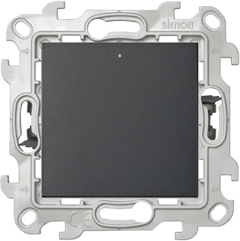 1-way switch 1p 2mod. SP Simon 24 10A IP20 Push&Go with backlight mechanism graphite Simon 2420204-038