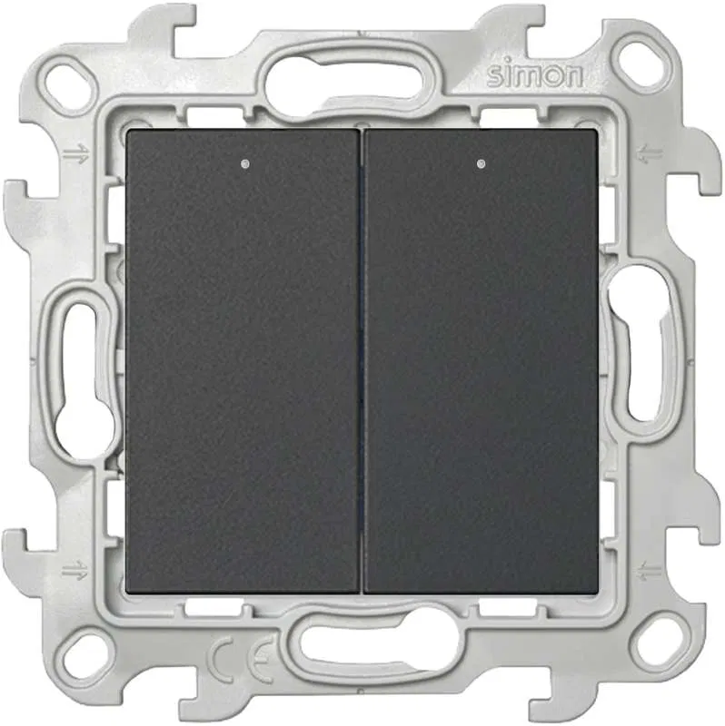 2位1路2模块开关 Simon 24 10A IP20 带指示灯 模块  graphite Simon 2450392-038
