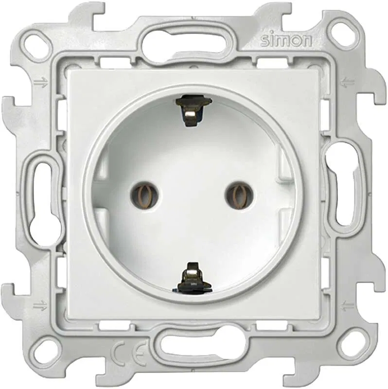 Simon 24 插座 1-m SP 16A IP20 2P+E Schuko 无保护门 模块 白色 Simon 2450434-030