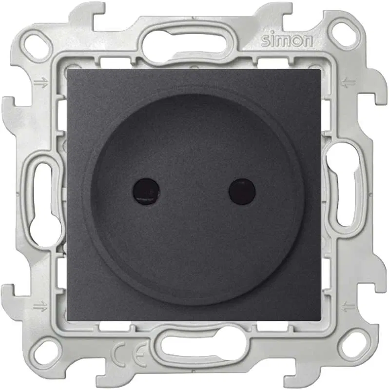 Socket 1-gang Simon 24 16A IP20 2P shutter mechanism graphite Simon 2450441-038