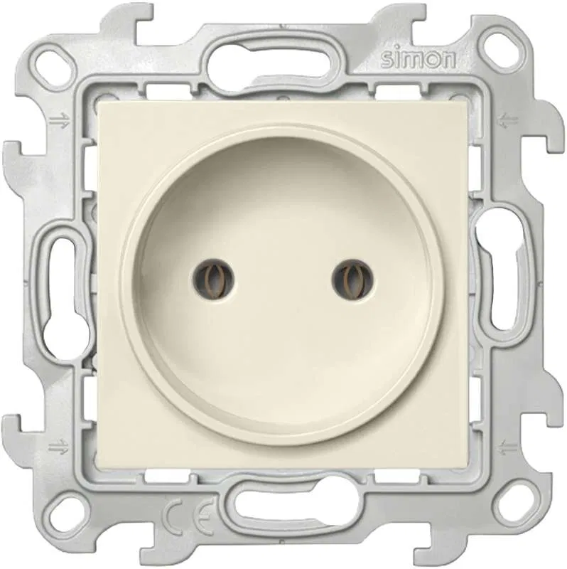 Socket 1-gang Simon 24 16A IP20 2P without shutters mechanism ivory Simon 2450442-031
