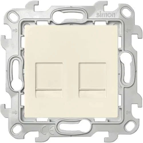 Simon 24 RJ45 Cat.5E UTP IP20 双口电脑插座 象牙白 50593-031
