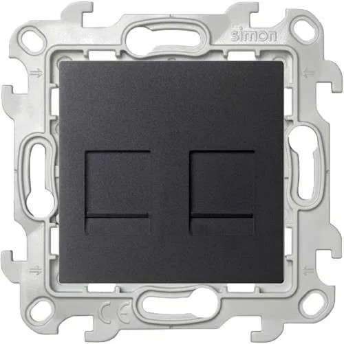 Computer socket 2-gang SP Simon 24 RJ45 cat.5E UTP IP20 mechanism graphite Simon 2450593-038