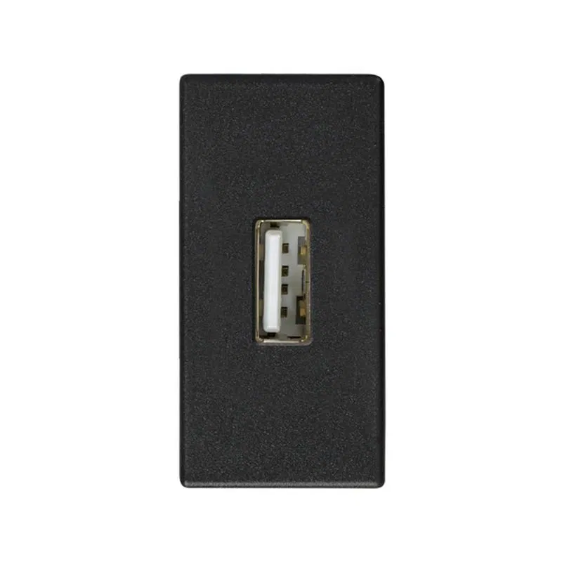 USB Socket Simon 27 type A 2.0 narrow module screws mechanism graphite Simon 2701090-038