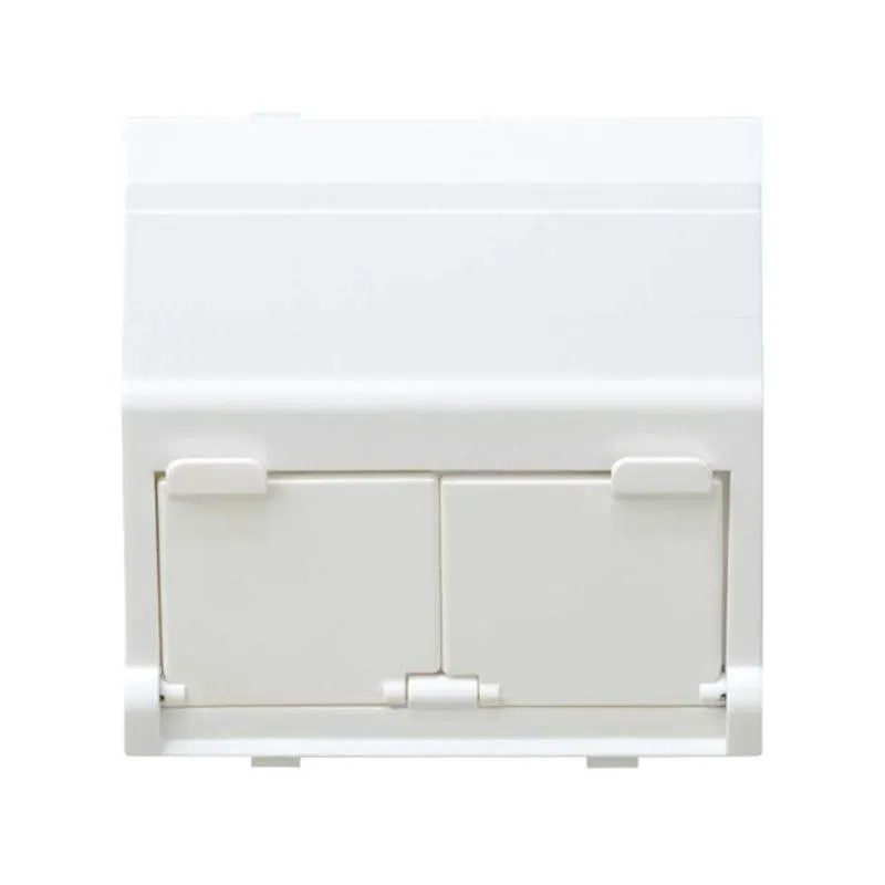 Adapter for 2 RJ45(12) connectors angled wide Simon27 white 27086-35