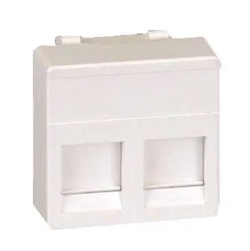 Simon27 宽护盖 2 RJ45(12) 适配器 骨色 27486-32