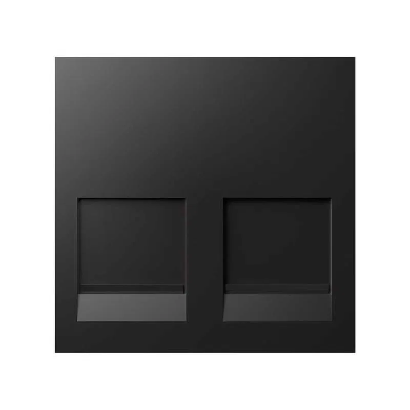 带遮盖板的2口RJ45 Keystone适配器 黑色 Simon 400 40000089-038