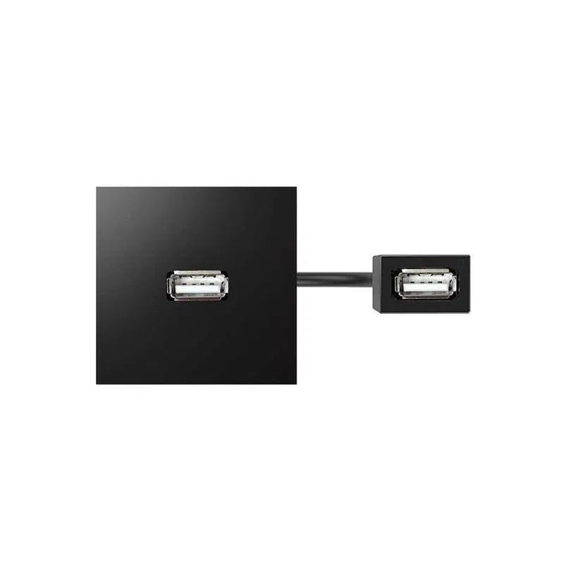 Модуль с адаптером проходной USB мама/мама черн. Simon 400 40001191-038