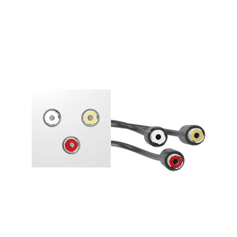 Pass-through adapter module 3xRCA female/female white Simon 400 40001193-030